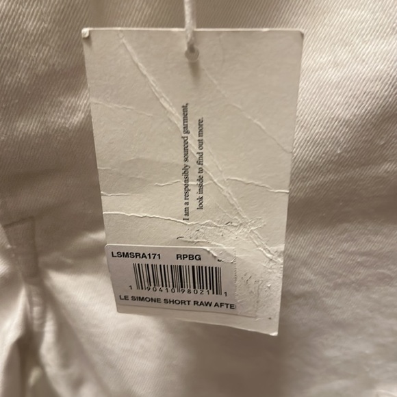 FRAME women’s LE SIMONE SHORT RAW RUMPLED BLANC GRIND - Picture 15 of 16